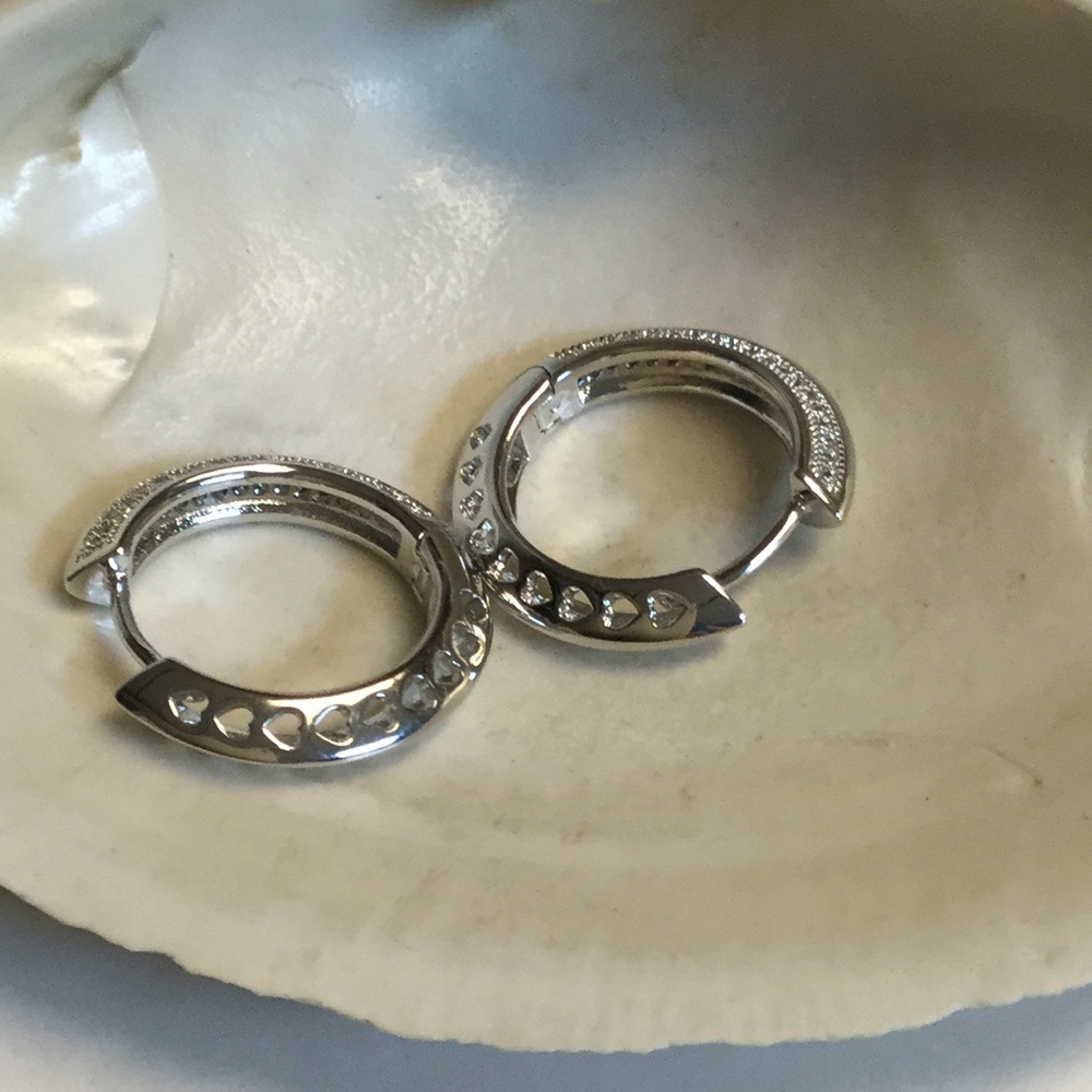 Silver CZirconia Hoops - Picture 3 of 3